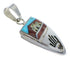 Multicolor Native American Village Design Hand Sterling Silver Pendant VX55322
